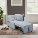 EROMMY 3-in-1 Sleeper Sofa Chair Bed , 5-position Adjustable Backrest Sofa Bed With Faux Linen Sofa Fabric, Fold Out Chair Bed, Light Gray-Erommy