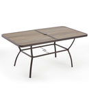 EROMMY 63 Inch Outdoor Patio Dining Table for 6, Rectangle Metal Patio Table with 1.96 Inch Adjustable Umbrella Hole-Erommy