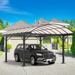 Erommy Heavy Duty Metal Carport Kit 10 x 20 ft, Aluminum Carport with UV50+Resistant PC Sunlight Panels,Sturdy Metal Carport for Cars, Boats,Outdoor Storage Shed,Anti Rust Awning,Snow-Erommy