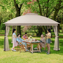 EROMMY Outdoor Patio Gazebo 10'x13' with Double Curved Roofs, Heavy Duty Party Tent & Shelter, Mosquito Nettings and Privacy Screens patio canopy outdoor waterproof for Backyard, Garden, Lawn, Yellow-Erommy