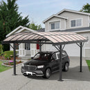Erommy Heavy Duty Metal Carport Kit 10 x 15 ft, Aluminum Carport with UV50+Resistant PC Sunlight Panels,Sturdy Metal Carport for Cars, Boats,Outdoor Storage Shed,Anti Rust Awning,Snow-Erommy