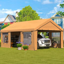 EROMMY 13' x 20' Heavy Duty Carport,Portable Garage with UV Protection & Steel Frame, Car Port with Removable Sidewalls, All-Season Car Canopy for Tractor, Truck, Boat, Yellow