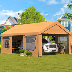 EROMMY 13' x 20' Heavy Duty Carport,Portable Garage with UV Protection & Steel Frame, Car Port with Removable Sidewalls, All-Season Car Canopy for Tractor, Truck, Boat, Yellow