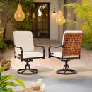 EROMMY Swivel Patio Chairs Set of 2 with Thickened Cushions, Beige