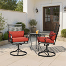 EROMMY Patio Swivel Chair Set of 2, Outdoor Dining Chairs with Cushions for Porch, Deck, and Garden, Red-Erommy