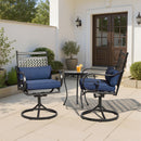 EROMMY Patio Swivel Chair Set of 2, Outdoor Dining Chairs with Cushions for Porch, Deck, and Garden, Blue-Erommy