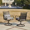 EROMMY Patio Swivel Chair Set of 2, Outdoor Dining Chairs with Cushions for Porch, Deck, and Garden, Gray-Erommy