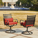 EROMMY Patio Swivel Chair Set of 2, Outdoor Dining Chairs with Cushions for Porch, Deck, and Garden, Red-Erommy