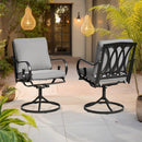 EROMMY Patio Swivel Chair Set of 2, Outdoor Dining Chairs with Cushions, Gray-Erommy