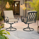 erommy Patio Swivel Chair Set of 2, Outdoor Dining Chairs with Cushions, khaki-Erommy
