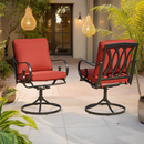 EROMMY Patio Swivel Chair Set of 2, Outdoor Dining Chairs with Cushions, Red-Erommy