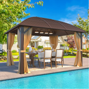EROMMY 10' x 13' Hardtop Gazebo with Galvanized Steel Roof, Arc Roof Gazebo with Aluminum Frame-Erommy