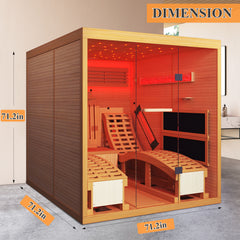 EROMMY Luxurious Infrared Sauna 2 Person with Comfortable Sauna Chair
