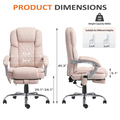 EROMMY Big and Tall Office Chair with Ergonomic Design and Heated, Pink