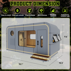 EROMMY Modern Foldable Mobile Home, Extendable Container House with Fully Equipped Bathroom, Prefab House for Adults to Live In – One Bedroom Portable Pre Built House-Erommy