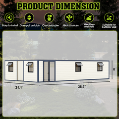 EROMMY 3 Bedroom 40ft Foldable Container House with Full Kitchen & Bathroom, Modular Mobile Home Prefab Boxable House for Adults, Expandable Pre Built House for Backyard or Off-Grid Living-Erommy