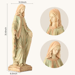 EROMMY Virgin Mary Garden Statue Outdoor 31.5” – Large Praying Holy Madonna Resin Sculpture, Blessed Mother of God Catholic Saint Yard & Lawn Religious Decor