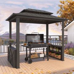 EROMMY 8x6 Grill Shelter with Two Side Bars-Erommy