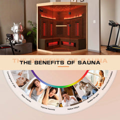 EROMMY Infrared Sauna 4 Person with Full Spectrum Heaters for Home or Gym