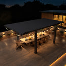 EROMMY T-shaped Outdoor Louvered Pergola, 10 x 18ft Aluminum Pergola with Adjustable Rainproof Roof, Modern, Dark Grey-Erommy