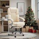 EROMMY Executive Office Chair, Ergonomic Desk Chair Big and Tall Massage and Heated, White-Erommy