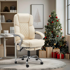 EROMMY Executive Office Chair, Ergonomic Desk Chair Big and Tall Massage and Heated, White-Erommy