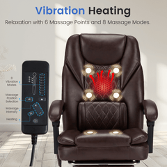 Executive Office Chair, Ergonomic Office Chair with Lumbar Support Brown-Erommy