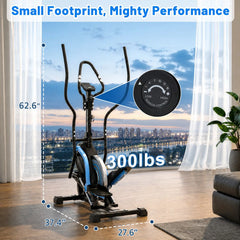 EROMMY 3-in-1 Elliptical Exercise Machine for Home, Cardio Climber & Stair Stepper with 16-Level Magnetic Resistance, 15.5” Stride, 300LB Capacity, Quiet Compact Trainer
