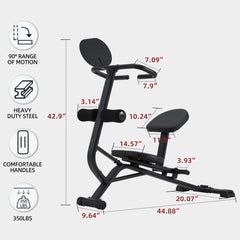 EROMMY Total Body Stretching Machine for Flexibility - Heavy Duty Steel Back and Hamstring Stretcher Safety Straps, and Adjustable Pedals - 350 Capacity