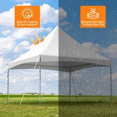 15x15 Ft Heavy Duty Tent Outdoor Wedding Tent Waterproof Patio Event Tents for Parties Holiday BBQ Events, White-Erommy