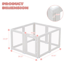 EROMMY Dog Playpen, 8 Panel Plastic Exercise Pen With Door, portable puppy fence outdoor, Indoor/Outdoor Dog Pen 24" H, Foldable, White-Erommy