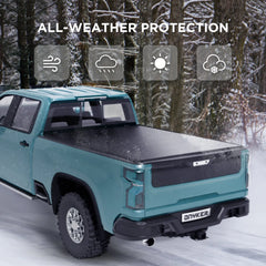 EROMMY Soft Roll Up Truck Bed Tonneau Cover Compatible with Chevy Silverado GMC Sierra 1500 New Body Style 2019-2026,Fits 5.8 ft Bed