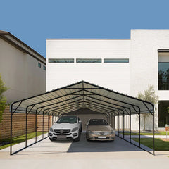 EROMMY 20' x 40' Metal Carport with Galvanized Roof – Shelter for 2 Cars, Truck, Boat, and SUV-Erommy
