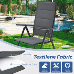 EROMMY 7-Piece Patio Dining Set: Durable Aluminum Chairs & Metal Table, All-Weather Outdoor Furniture(Dark Gray)-Erommy