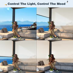 EROMMY 10x20 Aluminum Louvered Pergola with Pull-down Screen – Grey-Erommy