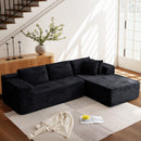 EROMMY 106 inch Cloud Sectional Couch with Chaise Lounge for Living Room, Corduroy Fabric, Black