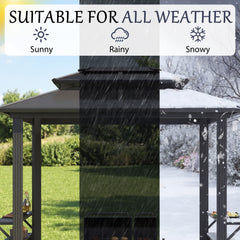 EROMMY 8x6 Polycarbonate Grill Shelter with Two Side Bars