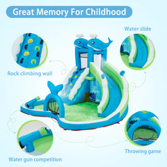 EROMMY Inflatable Bounce House, Bounce House with Water Slide for Kids 3-8, 480W Blower for Outdoor Backyard-Erommy