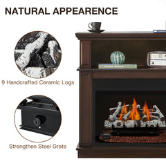 EROMMY 27 Inch Ventless Fireplace Logs Set, Only Used for Natural Gas, White