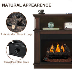 EROMMY 27 Inch Ventless Fireplace Logs Set, Only Used for Natural Gas, Brown