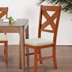 EROMMY Dining Chairs Set of 2, Modern Farmhouse Upholstered Dining Room Chair, Natural Oak-Erommy