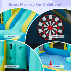 EROMMY Inflatable Trampoline Bouncy House with Water Slides for Kids 3-6 Backyard, Heavy Duty 840D Oxford-Erommy