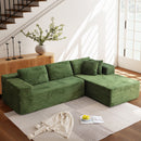 EROMMY 106 inch Cloud Sectional Couch with Chaise Lounge for Living Room, Corduroy Fabric, Green