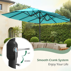 EROMMY 15 X 9 Double-Sided Outdoor Spacious Umbrella - Blue-Erommy