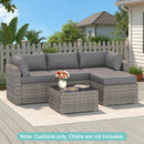 EROMMY 9-Piece Outdoor Sectional Cushions for 4-Seat Sofa, Waterproof Deep Seat w/ Non-Slip & Machine Washable Covers, Gray