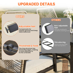 EROMMY Patio Dining Table, 66" x 38" Rectangular Outdoor Dining Table with Adjustable Umbrella Hole and Metal Frame for Deck, Garden, Backyard, Poolside, Grey-Erommy