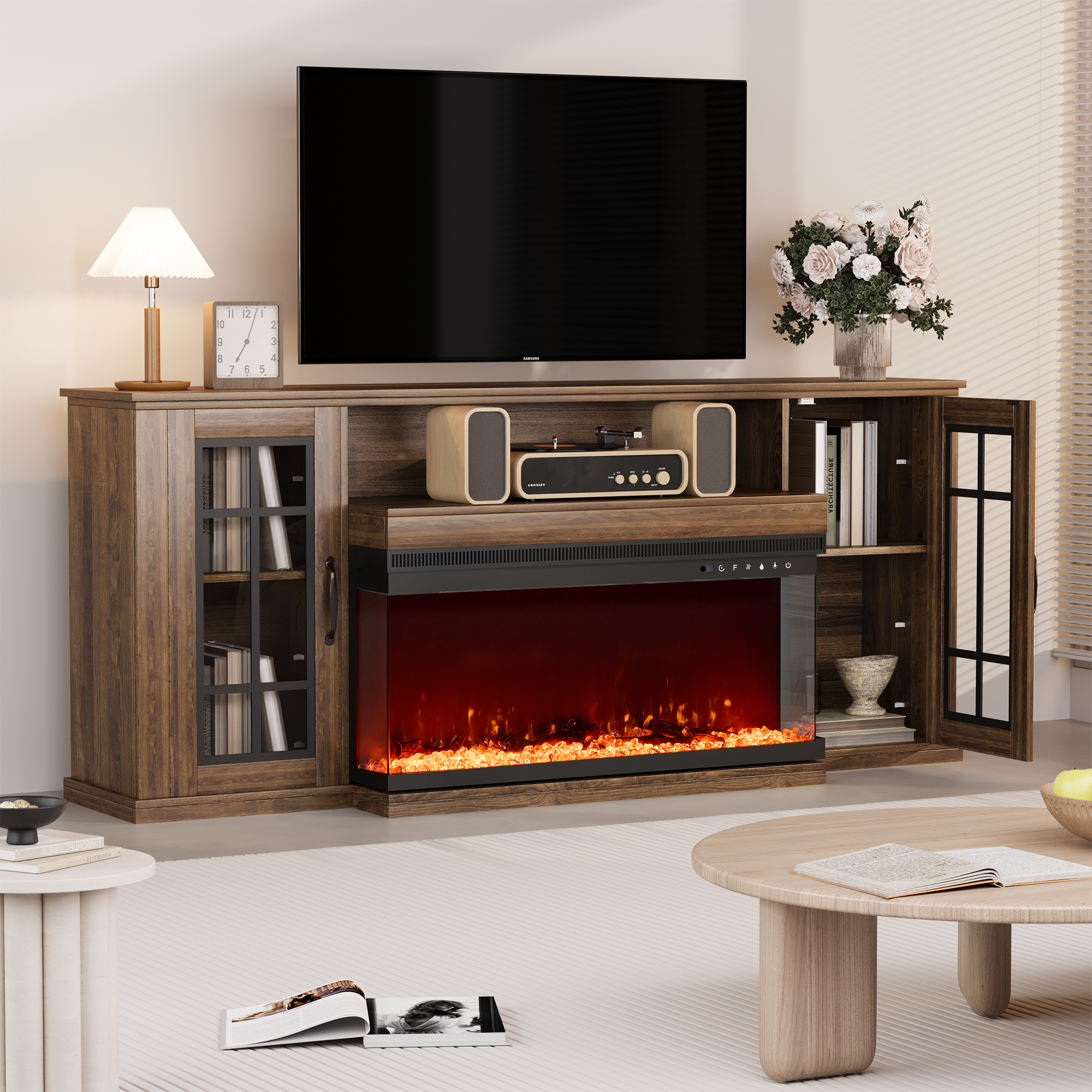 Living Room Electric Fireplace | 3-Sided View – EROMMY – Erommy