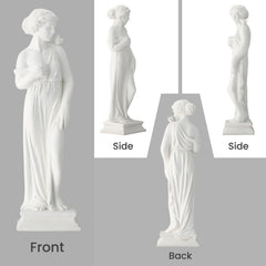 EROMMY Outdoor Garden Statue, 31.5-Inch Greek Nymph Sculpture in Roman Style, Elegant Goddess Figurine for Patio, Yard, Lawn & Porch Decor, Resin, Ivory