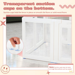 EROMMY Dog Playpen, 8 Panel Plastic Exercise Pen With Door, portable puppy fence outdoor, Indoor/Outdoor Dog Pen 24" H, Foldable, White-Erommy