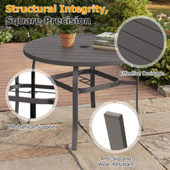 EROMMY 5-Piece Patio Dining Set, 4 Swivel Chairs w/ Cushions & Round Table w/ Umbrella Hole